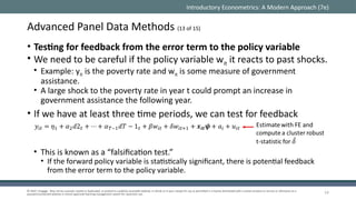 Advanced Panel Data Methods in Econometrics: Fixed and Random Effects ...