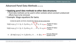 Advanced Panel Data Methods in Econometrics: Fixed and Random Effects ...