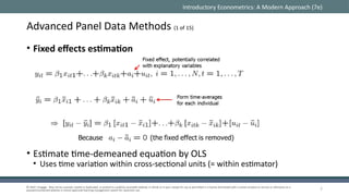 Advanced Panel Data Methods in Econometrics: Fixed and Random Effects ...