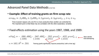 Advanced Panel Data Methods in Econometrics: Fixed and Random Effects ...