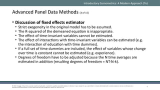 Advanced Panel Data Methods in Econometrics: Fixed and Random Effects ...