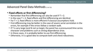 Advanced Panel Data Methods in Econometrics: Fixed and Random Effects ...