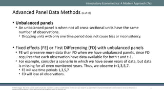 Advanced Panel Data Methods in Econometrics: Fixed and Random Effects ...