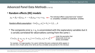 Advanced Panel Data Methods in Econometrics: Fixed and Random Effects ...