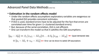 Advanced Panel Data Methods in Econometrics: Fixed and Random Effects ...