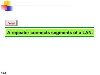 A repeater connects segments of a LAN. Note 