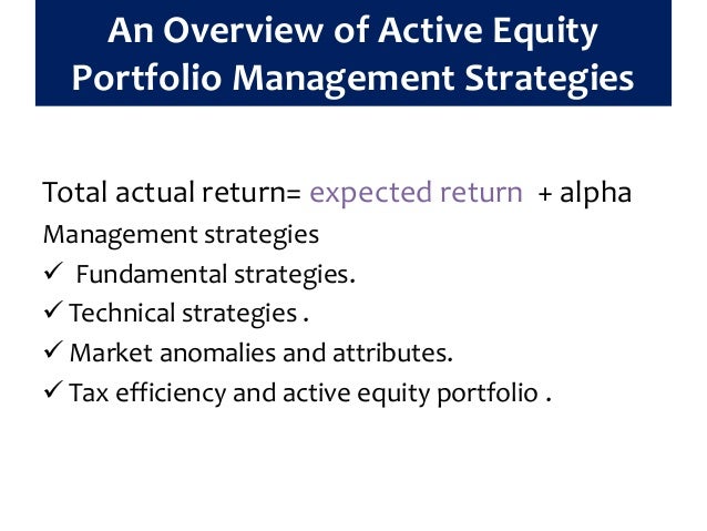 Options based portfolio management strategies
