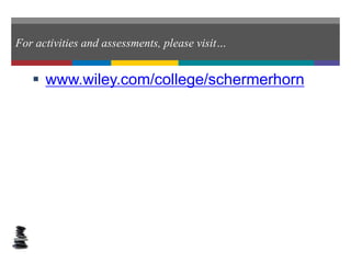 For activities and assessments, please visit…
 www.wiley.com/college/schermerhorn
 