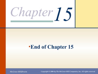 Chapter
McGraw-Hill/Irwin Copyright © 2006 by The McGraw-Hill Companies, Inc. All rights reserved.
15
•End of Chapter 15
 