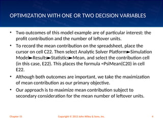 Contribution Optimization Optimization in Simulation: Advanced Techniques Using Spreadsheets and ...