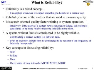 Operations Reliability Measure Ch15-SoftwareReliability 2.pptrsghrshtehrherhrehh | PPT