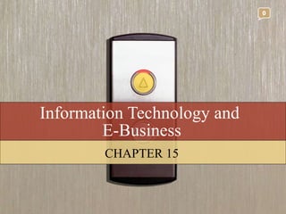 Information Technology and  E-Business CHAPTER 15 0 