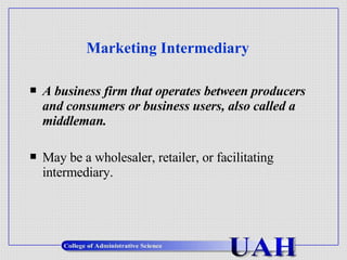Marketing Intermediary ,[object Object],[object Object]