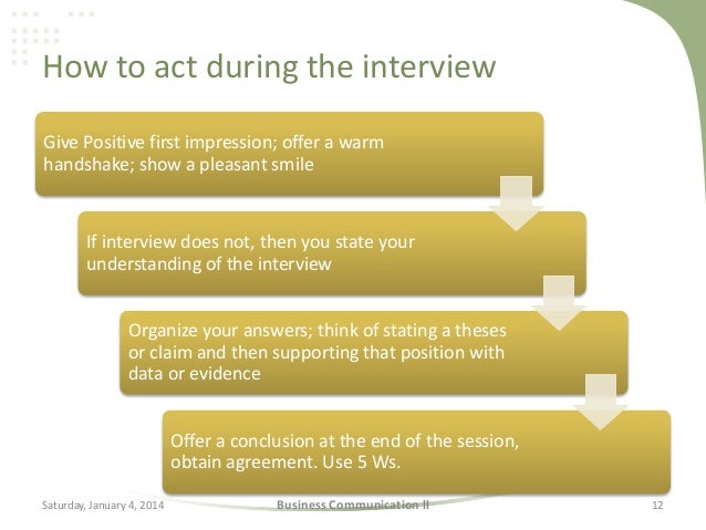 how to act during an interview