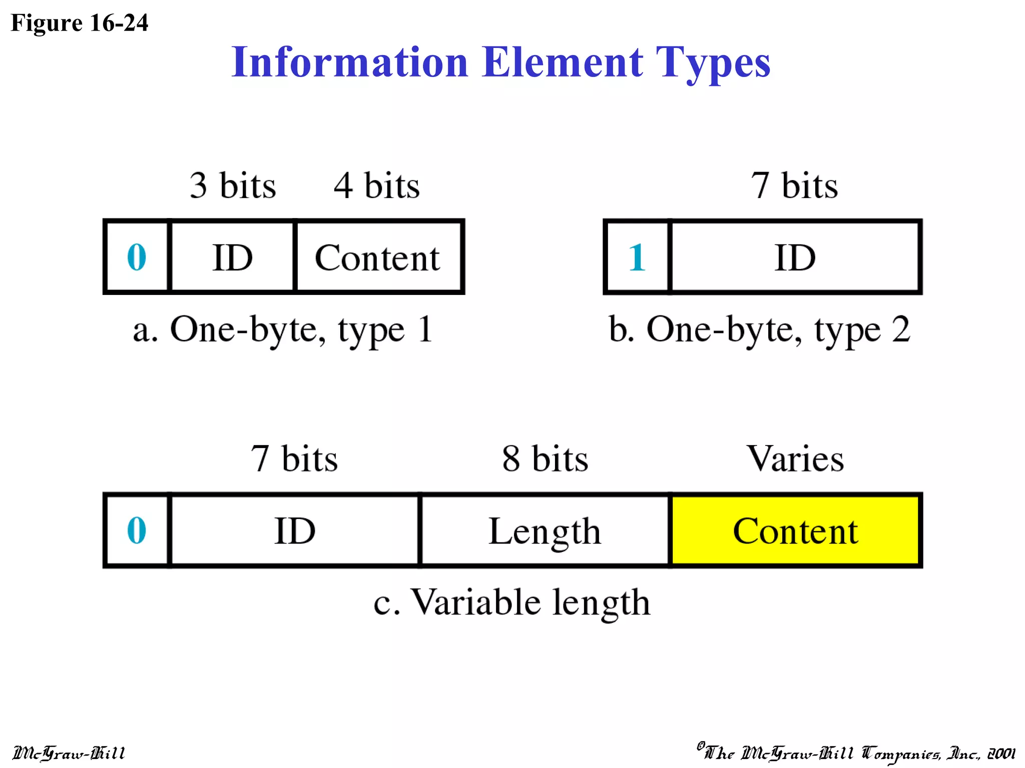 McGraw-Hill ©The McGraw-Hill Companies, Inc., 2001
Figure 16-24
Information Element Types
 