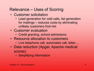 • Customer solicitation
− Lead generation for cold calls, list generation
for mailings – reduces costs by eliminating
unli...