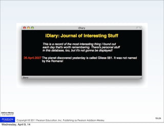 Copyright © 2011 Pearson Education, Inc. Publishing as Pearson Addison-Wesley
16-24
Wednesday, April 9, 14
 
