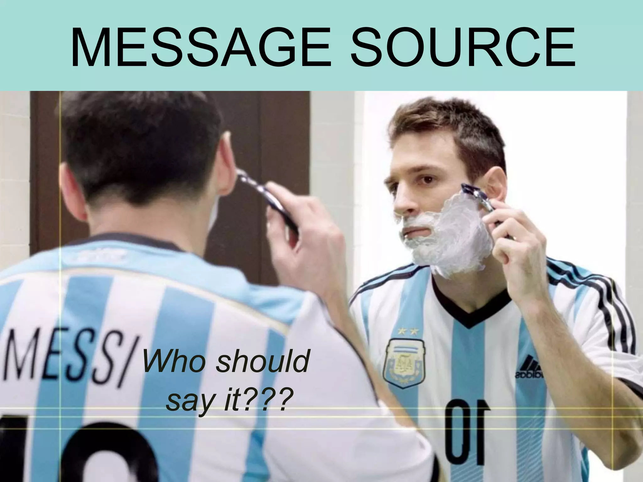 MESSAGE SOURCE
Who should
say it????Who should
say it???