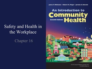 Safety and Health in
   the Workplace
     Chapter 16
 