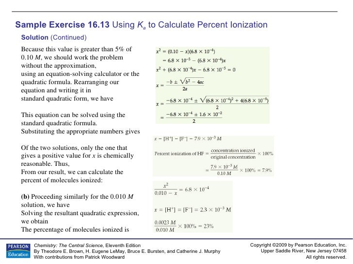 Ap Chemistry Chapter 16 Sample Exercises
