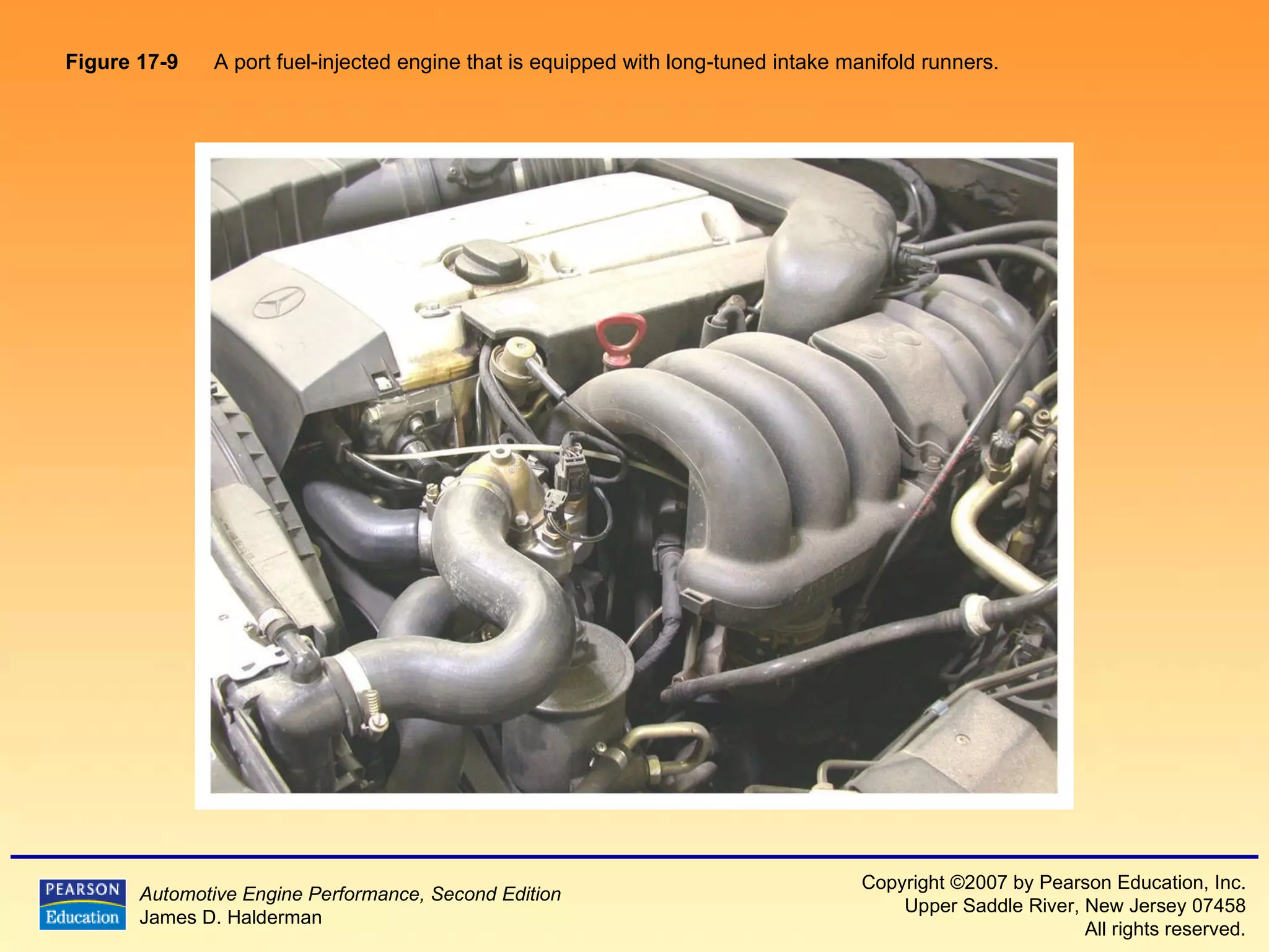 Figure 17-9   A port fuel-injected engine that is equipped with long-tuned intake manifold runners.  