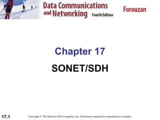 Chapter 17 SONET/SDH Copyright © The McGraw-Hill Companies, Inc. Permission required for reproduction or display. 