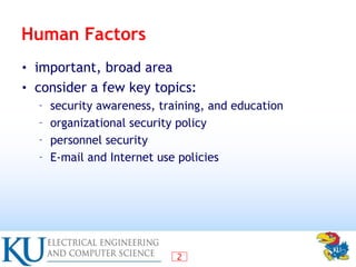 computer security principles and practice - human factor | PPT