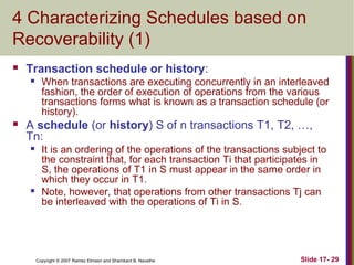 Ch17 introduction to transaction processing concepts and theory | PPT
