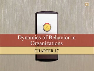 Dynamics of Behavior in Organizations CHAPTER 17 0 