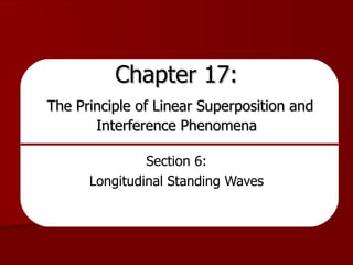 Chapter 17:   The Principle of Linear Superposition and Interference Phenomena Section 6: Longitudinal Standing Waves 