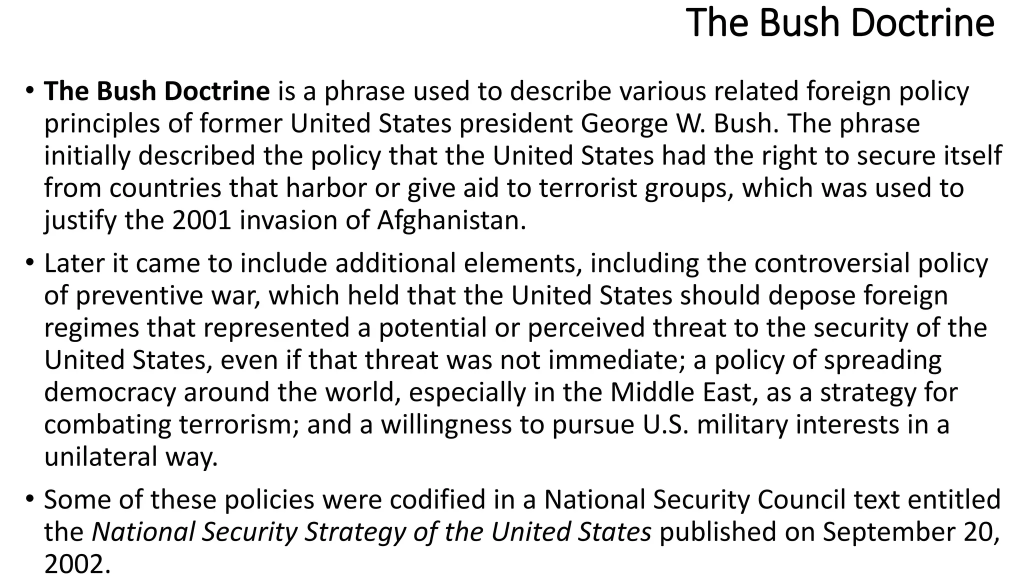 A Dangerous Leader New York City
police stand near a “Wanted” poster in
2001. An Arab man holds up a poster
supporting bin Laden.
How do views like the one this man
expresses threaten the United States’
security?
 