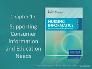 Chapter 17
Supporting
Consumer
Information
and Education
Needs
 