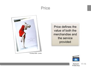 17-15
Price
Price defines the
value of both the
merchandise and
the service
provided
Courtesy DDB - London
Walmart’s
Profits Drop
 