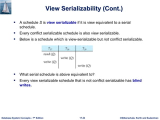 View Serializability In Dbms Examples ch17_Transaction management in Database Management System | PPTX