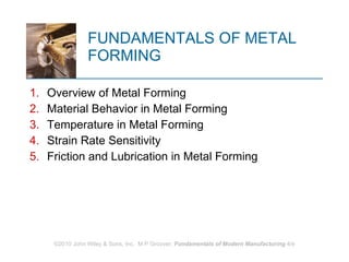 FUNDAMENTALS OF METAL FORMING  ,[object Object],[object Object],[object Object],[object Object],[object Object]