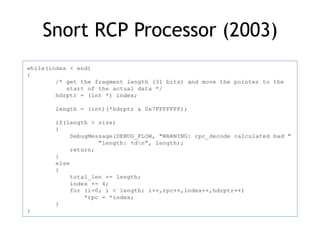 Snort RCP Processor (2003)
 