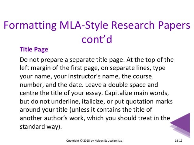 mla cover page sample