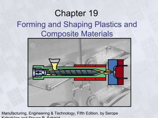 Manufacturing, Engineering & Technology, Fifth Edition, by Serope
Chapter 19
Forming and Shaping Plastics and
Composite Materials
 