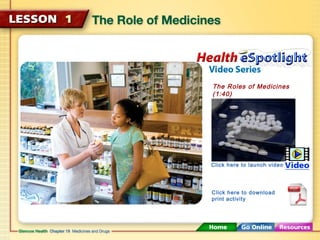 The Roles of Medicines 
(1:40) 
Click here to launch video 
Click here to download 
print activity 
 