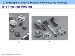 19. Forming and Shaping Plastics and Composite Materials
2005 Pearson Education South Asia Pte Ltd
19.3 Injection Molding
 