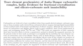 Carbonatites-Indian occurrences
 