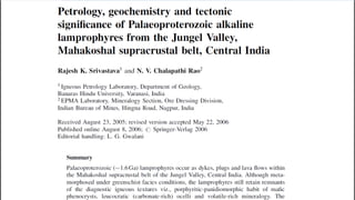 Lamprophyres-Indian occurrencesLamprophyres-Indian occurrences
 