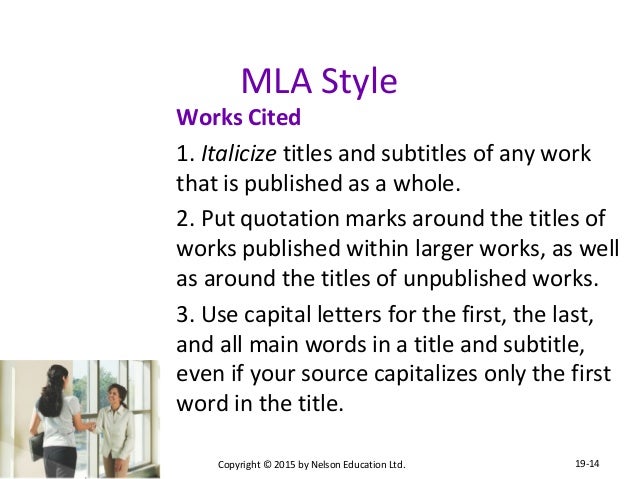 Italicize essay title mla