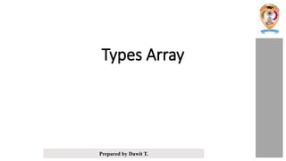Prepared by Dawit T.
Types Array
 