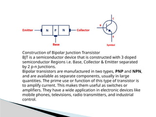 Ch 1 Bipolar Junction Transistor for student use | PPTX
