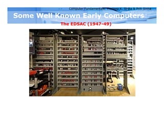 Computer Fundamentals: Pradeep K. Sinha & Priti Sinha
Some Well Known Early Computers
The EDSAC (1947-49)
 