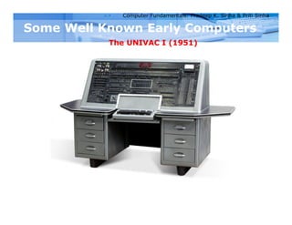 Computer Fundamentals: Pradeep K. Sinha & Priti Sinha
Some Well Known Early Computers
The UNIVAC I (1951)
 
