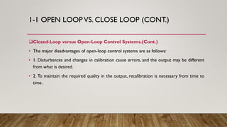 Open Loop Control Drawbacks Graphs Ch1 introduction to control | PDF