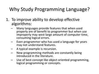 Ch1 language design issue | PPT