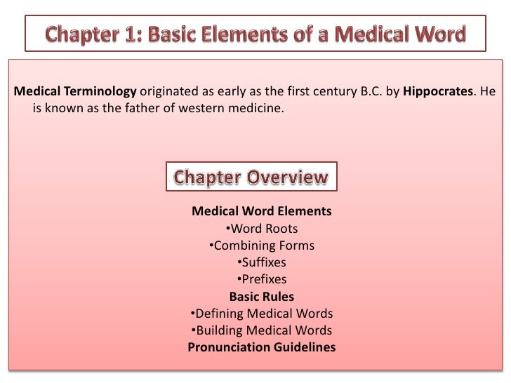 Chapter 1 Basic Elements of a Medical Word